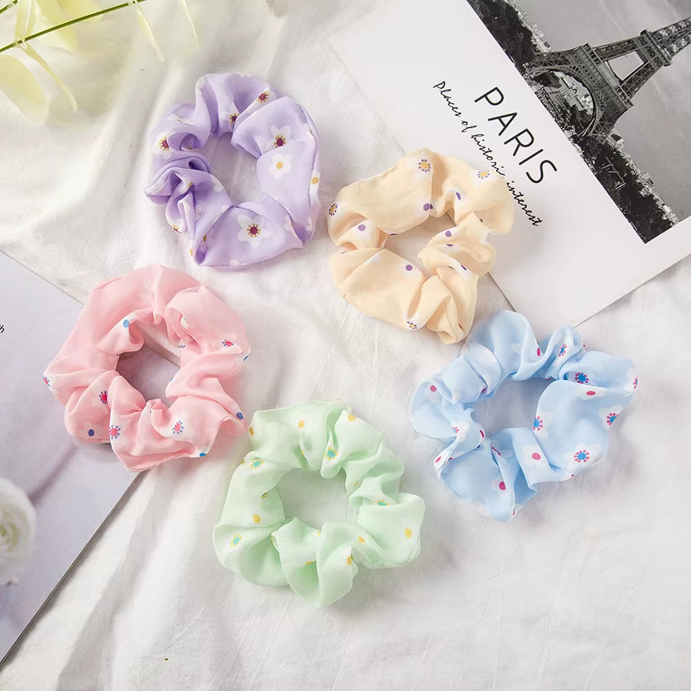 3/5/6 Set Satin Scrunchies Elastic Rubber Hair Tie Bands Women Headband Girl Hairband Female Hair Accessories Ponytail Holders